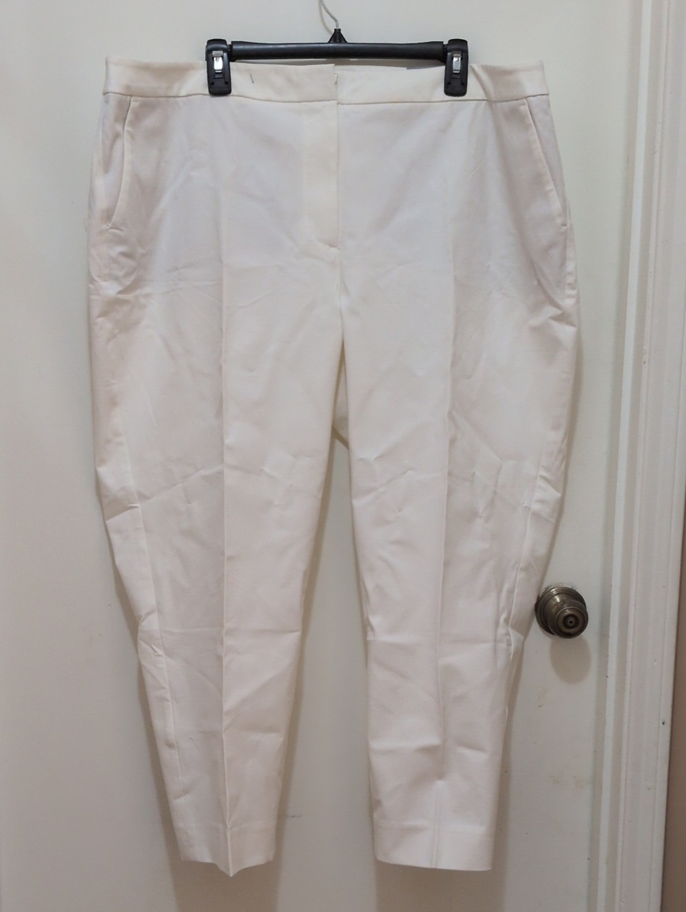 Talbots White Cropped Tapered Pants Size 22WP